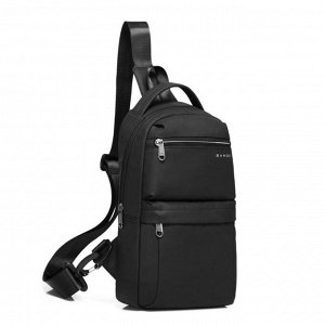 Рюкзак c USB,  молодежный, на одной лямке Bange BG8596 черный, 9.7"