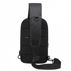 Рюкзак с USB,  молодежный, на одной лямке BANGE BG1910 черный, 10"