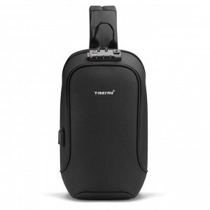 Рюкзак с USB,  молодежный, на одной лямке Tigernu T-S8102A черный, 7.9"