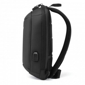 Рюкзак с USB,  молодежный, на одной лямке Tigernu T-S8100A черный, 7.9"