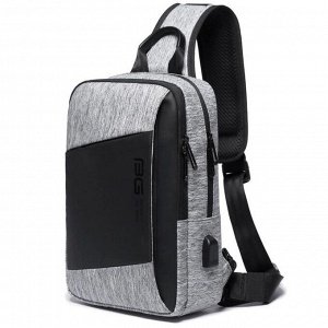 Рюкзак с USB,  молодежный, на одной лямке BANGE BG22002 серый, 9.7"
