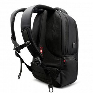 Рюкзак с USB,  для ноутбука, Tigernu T-B3105 черный с оранжевым, 15"