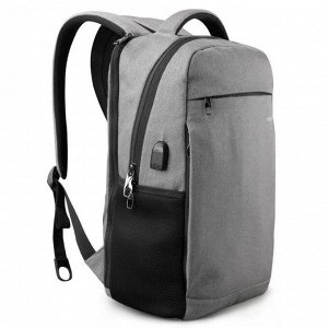 Рюкзак с USB,  для ноутбука, Tigernu T-B3217 серый, 14"
