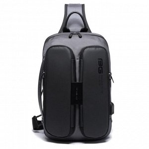 Рюкзак с USB,  молодежный, на одной лямке BANGE BG7079 серый, 9.7"