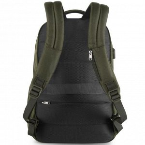 Рюкзак с USB,  для ноутбука, Tigernu T-B3906 темно-зеленый, 15.6"