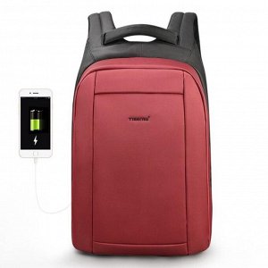 Рюкзак с USB,  для ноутбука, Tigernu T-B3599 черно-красный, 15.6"