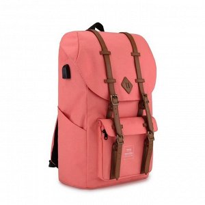 Рюкзак с USB,  OKTA Himawari HW-1902 розовый, 15.6"
