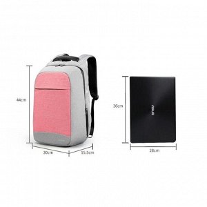 Рюкзак с USB,  для ноутбука, Tigernu T-B3335 розовый, 15,6"