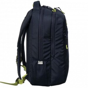 Рюкзак школьный,  RB-156, 39x28x19 см, эргономичная спинка, отделение для ноутбука, синий