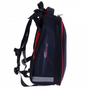 Рюкзак каркасный, Stavia, 38 х 30 х 16 см, для мальчика, эргономичная спинка, "Чёрная машина"