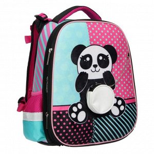 Рюкзак каркасный Hatber Ergonomic, 37 х 29 х 17, для девочки, Panda
