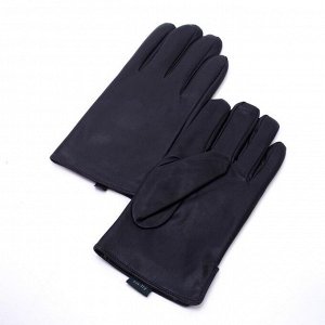 Перчатки мужские, размер 11,5, длина 24 см, подклад искусственный мех, гладкие, цвет чёрный
