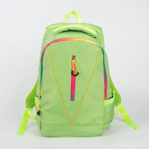 Рюкзак молодёжный, 2 отдела на молниях, отдел для ноутбука, 2 боковых кармана, цвет зелёный
