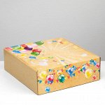 Подарочная коробка &quot;С шариками&quot;, крафт, 28,5 х 9,5 х 29,5 см