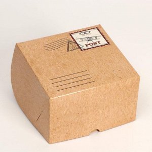Коробка складная, двухсторонняя "Post office" 16 х 16 х 10 см