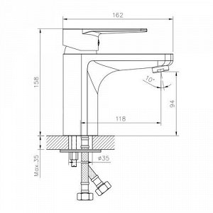 Decoroom DR72011 Смеситель одноручный для умывальника монолитный, хром