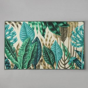 Коврик Доляна «Тропики», 60x100 см, цвет бежево-зелёный
