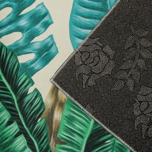 Коврик Доляна «Тропики», 60x100 см, цвет бежево-зелёный
