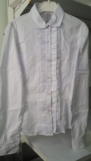 Детская блузка школьная для девочек длинный рукав B&D