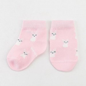 Носки Крошка Я "Зайчики", розовый, 6-8 см