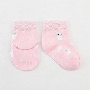 Носки детские Крошка Я «Зайчики», цвет розовый, 12-14 см