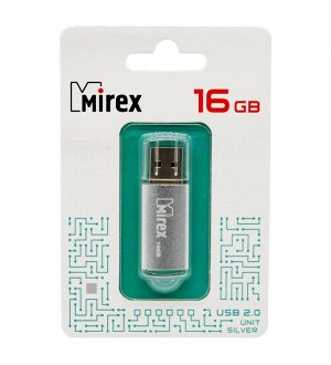 USB карта памяти 16ГБ Mirex Unit Silver (13600-FMUUSI16)