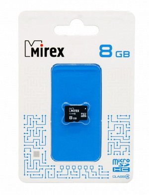 Micro SDHC карта памяти 8ГБ Mirex Class 4 (13612-MCROSD08)