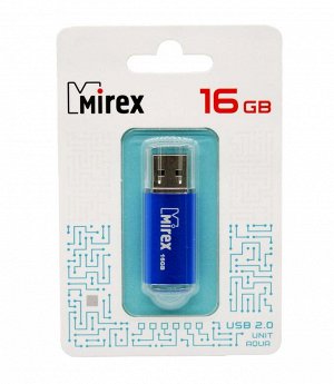 USB карта памяти 16ГБ Mirex Unit Aqua (13600-FMUAQU16)