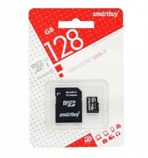 Micro SDHC карта памяти 128ГБ SmartBay Class 10 UHS-1 с адаптером