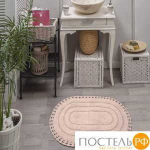 КВ-Я-100х150пд YANA (пудра) Коврик для ванной кружевной 100х150