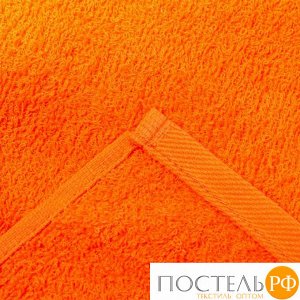 Полотенце махровое «Экономь и Я», 70х130 см, цвет ярко-оранжевый