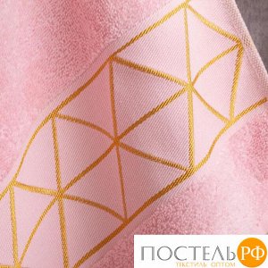 Полотенце махровое "Ромбы" розовое 30х70 см, 100% хл, 370гр/м2 5330351