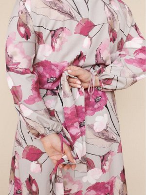 Платье АВРОРА плюс розовые цветы