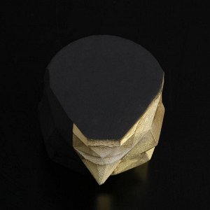 Кашпо полигональное из гипса «Голова», цвет чёрно-золотой, 11 * 13 см