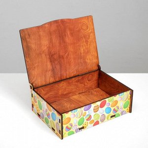 Ящик деревянный подарочный 15х10х5 см пасхальный &quot;Светлой Пасхи! Полянка&quot;, шкатулка