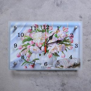 Часы настенные, серия: Цветы, "Цветы в вазе", 20х30 см