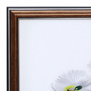 Картина "Белая орхидея в вазе" 33х70(36х73) см