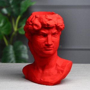 Кашпо "Голова Давида", цвет красный, 26 см
