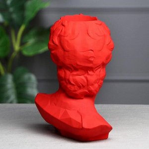 Кашпо "Голова Давида", цвет красный, 26 см