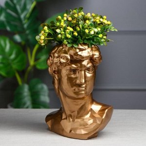 Кашпо "Голова Давида", цвет золотистый, 26 см