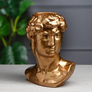 Кашпо "Голова Давида", цвет золотистый, 26 см