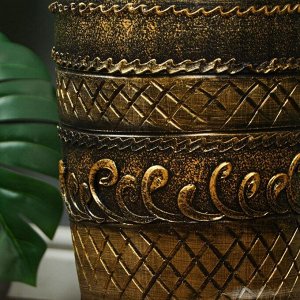 Ваза напольная "Белла", керамика, пломбир, золотая, 64 см