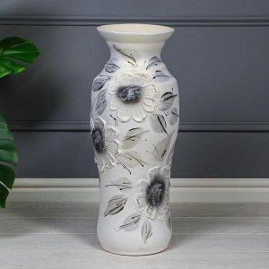 Ваза напольная "Весна" декор, цвет белый, 59 см, керамика