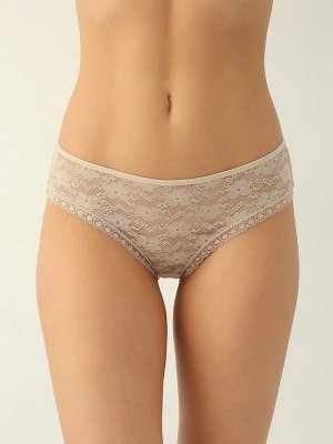 LUI et ELLE EFA0302 ivory Трусики женские слипы кружевные с красивым цветочным дизайном. Задняя часть - мелкая сеточка