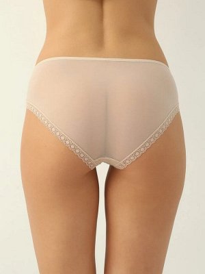 LUI et ELLE EFA0302 ivory Трусики женские слипы кружевные с красивым цветочным дизайном. Задняя часть - мелкая сеточка