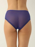 LUI et ELLE EFA0302 blue Трусики женские слипы кружевные с красивым цветочным дизайном. Задняя часть - мелкая сеточка