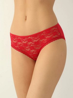 LUI et ELLE EFA0302 red Трусики женские слипы кружевные с красивым цветочным дизайном. Задняя часть - мелкая сеточка