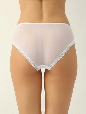 LUI et ELLE EFA0302 white Трусики женские слипы кружевные с красивым цветочным дизайном. Задняя часть - мелкая сеточка