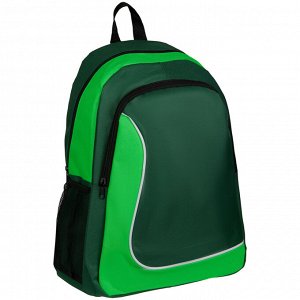Рюкзак ArtSpace Simple Line, 41*30*16см, 2 отделения, 2 кармана, зеленый/неон