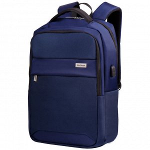 Рюкзак Berlingo City "Classic blue" 47*30*20см, 2 отд, 3 карм, отд. для ноут, USB разъем, эргоном. спинка